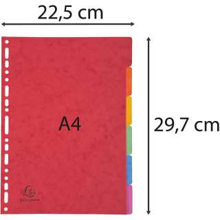 EXACOMPTA PREGRADNI KARTON A4,6 BOJA, 400g 